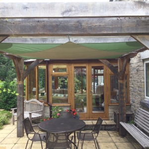 Overlaid mesh pergola shades 2